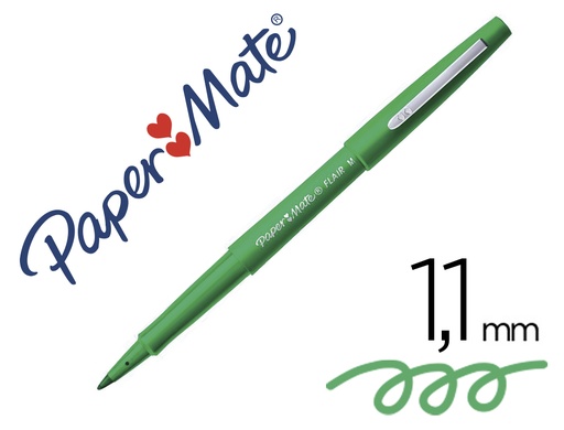 [164937] Rotulador paper mate flair original punta fibra verde
