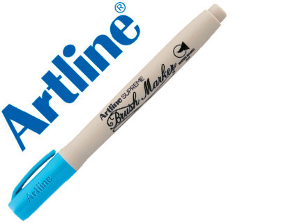 [152117] Rotulador artline supreme brush pintura base de agua punta tipo pincel trazo variable celeste