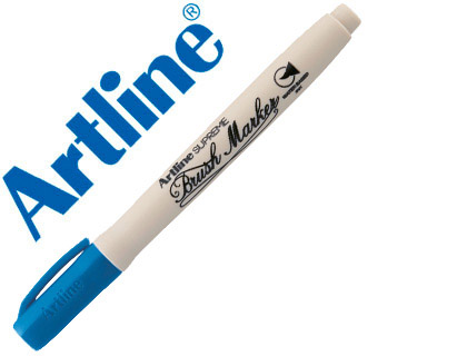 [152116] Rotulador artline supreme brush pintura base de agua punta tipo pincel trazo variable azul