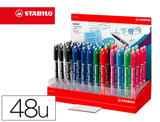 [152076] Rotulador stabilo sensor punta de fibra 0,3 mm expositor de 48 unidades colores surtidos