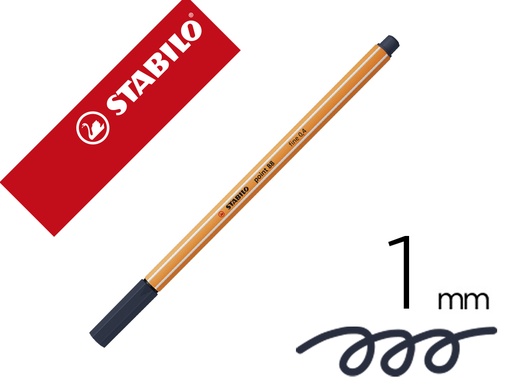 [150809] Rotulador stabilo punta de fib ra point 88 gris paynes intenso punta fina 0,4mm