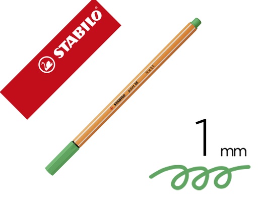 [150806] Rotulador stabilo punta de fib ra point 88 esmeralda claro punta fina 0,4mm