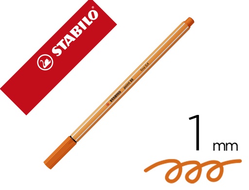 [150804] Rotulador stabilo punta de fib ra point 88 bermellon palido punta fina 0,4mm