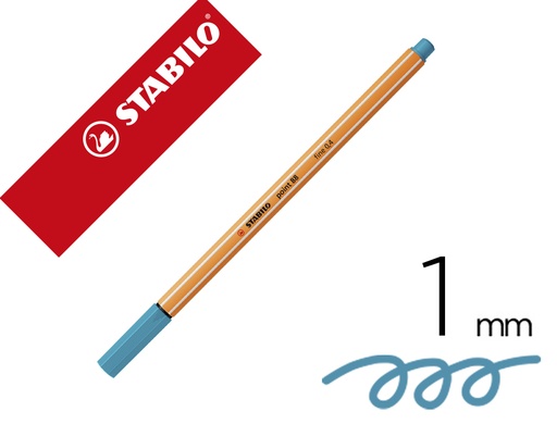 [150801] Rotulador stabilo punta de fib ra point 88 azul cobalto punta fina 0,4mm