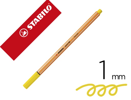 [150800] Rotulador stabilo punta de fib ra point 88 amarillo limon punta fina 0,4mm