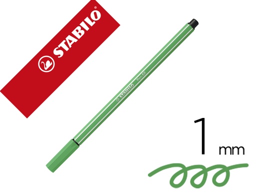 [150782] Rotulador stabilo acuarelable pen 68 esmeralda claro punta gruesa 1mm