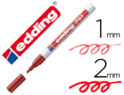[79809] Rotulador edding punta fibra 751 rojo punta redonda 1-2 mm