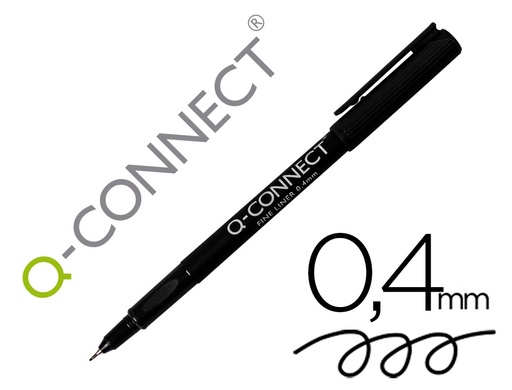 [79629] Rotulador q-connect punta de fibra fine liner negro 0,4 mm