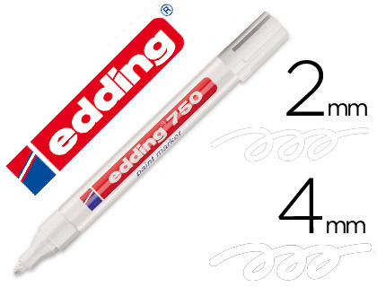 [75357] Rotulador edding punta fibra 750 blanco punta redonda 2-4 mm