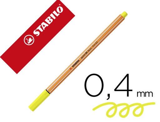 [72009] Rotulador stabilo punta de fib ra point 88 amarillo neon punta fina 0,4mm