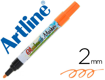 [64194] Rotulador artline glass marker especial cristal borrable en seco o humedo color naranja fluor