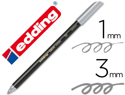 [50377] Rotulador edding punta fibra 1200 plata n. 54 punta redonda 1-3 mm
