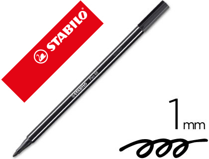 [49242] Rotulador stabilo acuarelable pen 68 negro punta gruesa 1mm