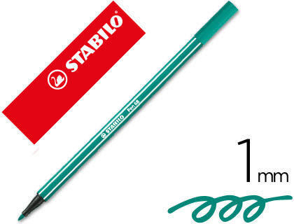 [49240] Rotulador stabilo acuarelable pen 68 verde esmeralda punta gruesa 1mm