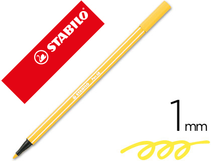[49233] Rotulador stabilo acuarelable pen 68 amarillo limon punta gruesa 1mm