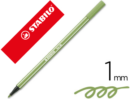 [49232] Rotulador stabilo acuarelable pen 68 verde hoja punta gruesa 1mm