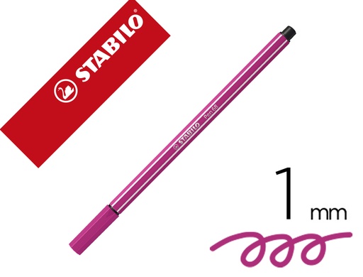 [49225] Rotulador stabilo acuarelable pen 68 rosa punta gruesa 1mm