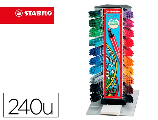 [49222] Rotulador stabilo acuarelable pen 68 counter expositor 240 unidades colores surtidos