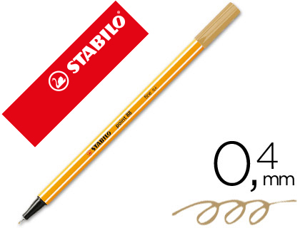 [49217] Rotulador stabilo punta de fib ra point 88 ocre oscuro punta fina 0,4mm
