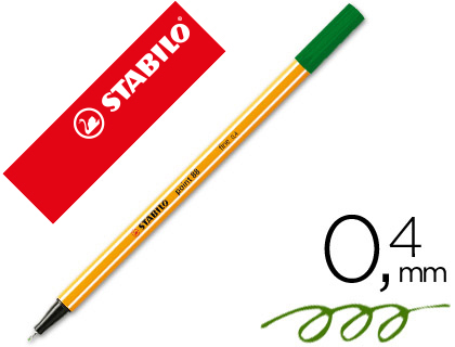 [49216] Rotulador stabilo punta de fib ra point 88 verde oliva punta fina 0,4mm