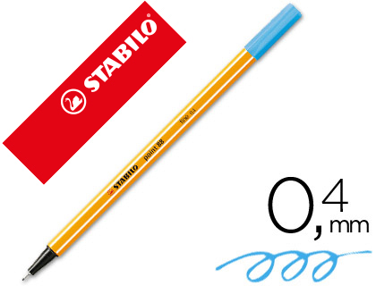 [49213] Rotulador stabilo punta de fib ra point 88 azul celeste punta fina 0,4mm