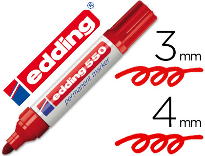 [39870] Rotulador edding punta fibra permanente 550 rojo n.2 punta redonda recargable