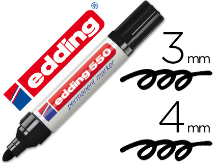 [39869] Rotulador edding punta fibra permanente 550 negro n.1 punta redonda recargable