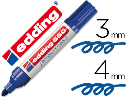 [39868] Rotulador edding punta fibra permanente 550 azul n.3 punta redonda recargable
