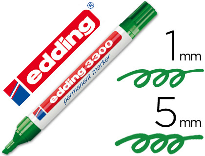 [39867] Rotulador edding marcador 3300 n.4 verde punta biselada recargable