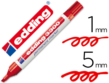 [39866] Rotulador edding marcador 3300 n.2 rojo punta biselada recargable
