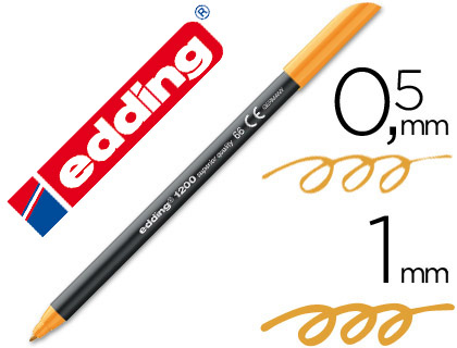 [34407] Rotulador edding punta fibra 1200 naranja neon n.66 punta de fibra 0,5 mm