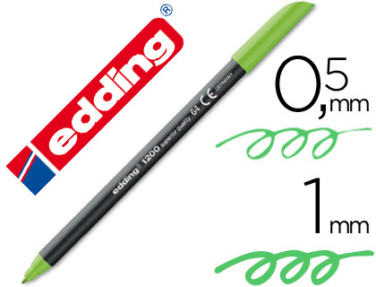 [34405] Rotulador edding punta fibra 1200 verde neon n.64 punta de fibra 0,5 mm