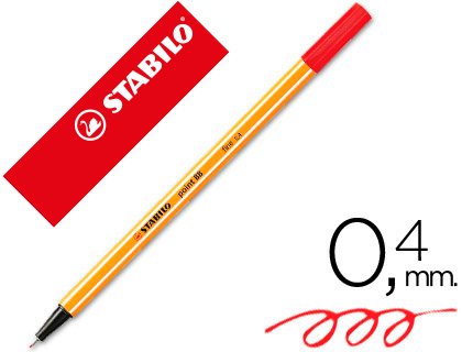[31586] Rotulador stabilo punta de fib ra point 88 rojo punta fina 0,4mm