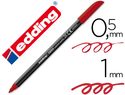[27171] Rotulador edding punta fibra 1200 rojo ingles n.28 punta redonda 0.5 mm