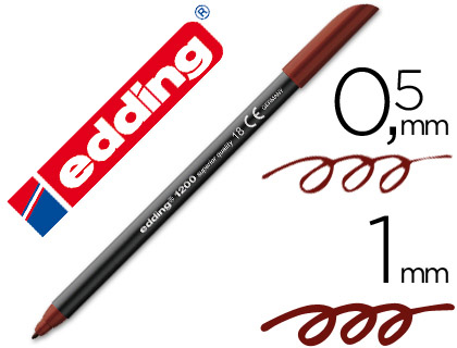 [27166] Rotulador edding punta fibra 1200 marron oscuro n. 18 punta redonda 0.5 mm
