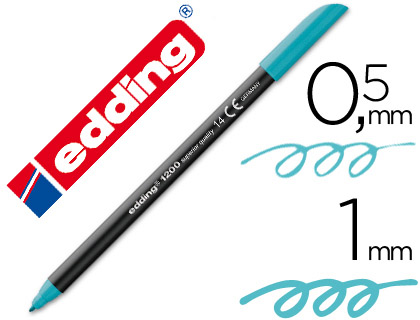 [27162] Rotulador edding punta fibra 1200 azul turquesa n.14 punta redonda 0.5 mm