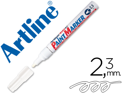 [26396] Rotulador artline marcador permanente ek-400 xf blanco punta redonda 2.3 mm metal caucho y plastico
