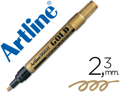 [14208] Rotulador artline marcador permanente tinta metalica ek-900 oro punta redonda 2.3 mm