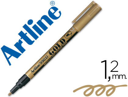 [12174] Rotulador artline marcador permanente punta metalica ek-990 oro punta redonda 1.2 mm