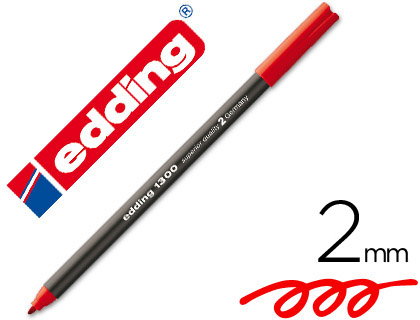 [7318] Rotulador edding punta fibra 1300 rojo punta redonda 2 mm