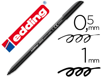 [7306] Rotulador edding punta fibra 1200 negro n.1 punta redonda 0.5 mm