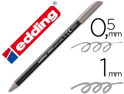 [7291] Rotulador edding punta fibra 1200 gris n.12 punta redonda 0.5 mm