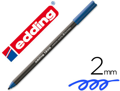 [7283] Rotulador edding punta fibra 1300 azul punta redonda 2 mm
