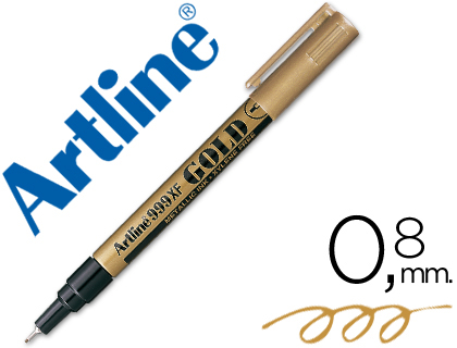 [6783] Rotulador artline marcador permanente tinta metalica ek-999 oro punta redonda 0.8 mm