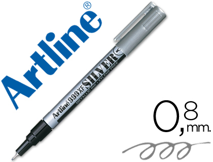 [6781] Rotulador artline marcador permanente tinta metalica ek-999 plata punta redonda 0.8 mm