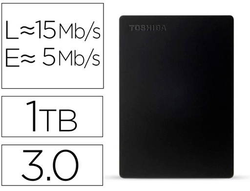 [160399] Disco duro externo toshiba canvio slim hdd 2,50/' 5.000 mbit/s usb 3.0 1 tb color negro