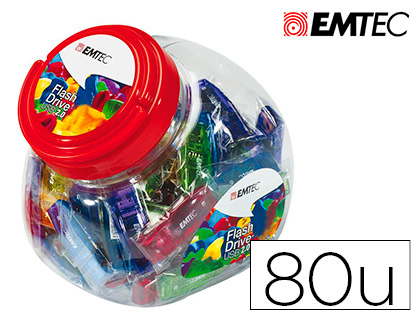 [156141] Memoria usb emtec flash 32gb 2.0 bombonera 80 unidades colores surtidos