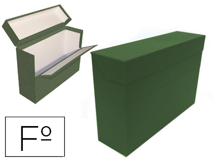 [None] Caja transferencia mariola folio doble carton forrado geltex lomo 20 cm color verde