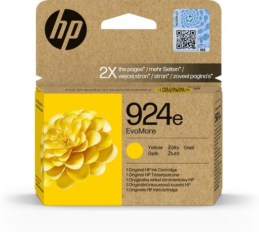 [58710] HP 924e Cartucho Amarillo OfficeJet Pro 8120, 8130 series