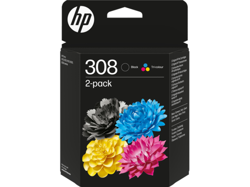 [64041] HP 2 Cartuchos 308 negra/tricolor
